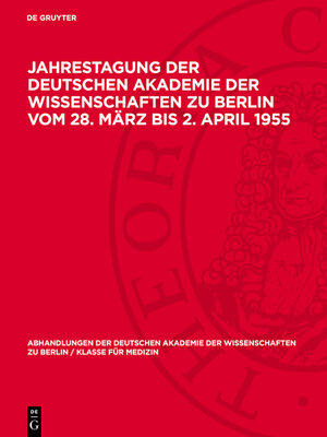 cover image of Jahrestagung der Deutschen Akademie der Wissenschaften zu Berlin vom 28. März bis 2. April 1955
